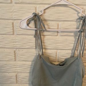 Nasty Gal Sage Ruche Satin Dress